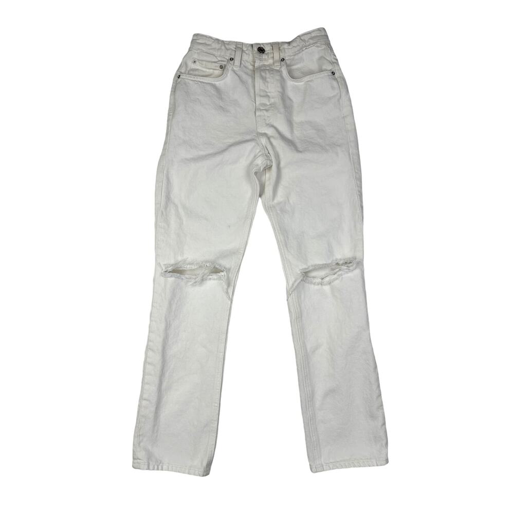 GRLFRND - The Karolina High Rise Straight Jeans in White